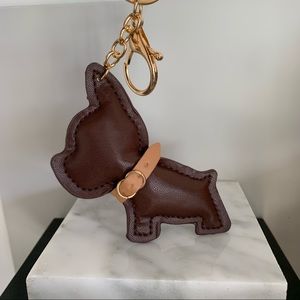 Vegan Leather Bulldog Purse charm Keychain